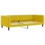 Divano Letto con Materasso Giallo 90x200 cm in Velluto