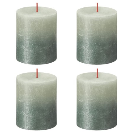 Bolsius Candele Pilastro Rustiche Sunset 4 pz 80x68 mm Verde e Blu