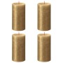 Bolsius Candele Pilastro Rustiche Shimmer 4 pz 130x68 mm Oro