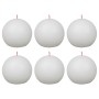 Bolsius Candele Rustiche a Sfera Shine 6 pz 76x71 mm Bianco Nuvola