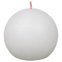 Bolsius Candele Rustiche a Sfera Shine 6 pz 76x71 mm Bianco Nuvola