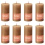 Bolsius Candele Rustiche a Colonna Shine 8 pz 100x50 mm Marrone Spezia