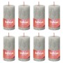 Bolsius Candele Rustiche a Colonna Shine 8 pz 100x50 mm Grigio Sabbia