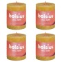 Bolsius Candele Rustiche Colonna Shine 4 pz 80x68 mm Giallo Favo