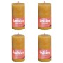 Bolsius Candele Rustiche Colonna Shine 4 pz 130x68 mm Giallo Favo