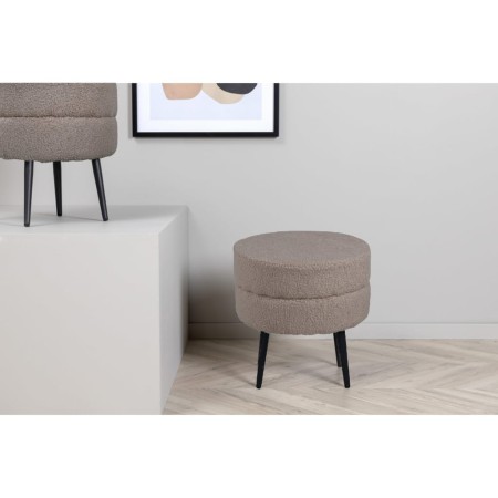 Venture Home Pouf Pot 40x40x40 cm Pelliccia Beige e Nero