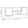 Mobile Porta TV Grigio Cemento 102x30x37,5 cm Legno Multistrato