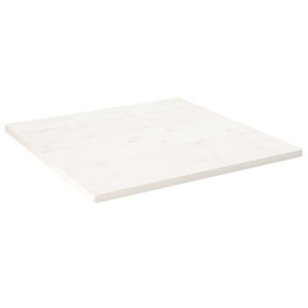 Piano Tavolo Bianco 90x90x2,5cm Legno Massello di Pino Quadrato