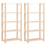 Scaffali a 5 Livelli 2 pz 80x38x170 cm in Massello Pino 250 kg