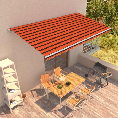 Tenda da Sole Retrattile 600x300 cm Arancione e Marrone