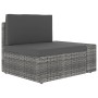 Set Divani da Giardino 5 pz in Polyrattan Grigio