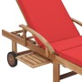 Lettini Prendisole con Cuscini 2 pz in Legno di Teak Rosso