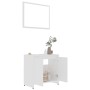 Set Mobili da Bagno 3 pz Bianco in Truciolato