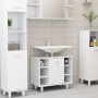 Set Mobili da Bagno 3 pz Bianco in Truciolato