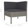 Set Divani da Giardino 10 pz con Cuscini in Polyrattan Grigio