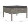 Set Divani da Giardino 10 pz con Cuscini in Polyrattan Grigio