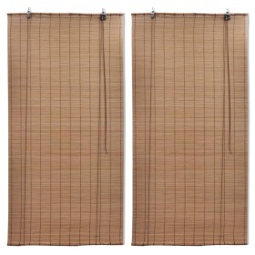 Tende a Rullo in Bambù 2pz 80x160cm Marroni