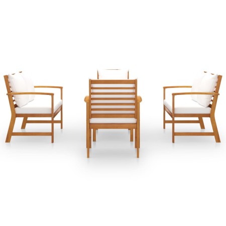 Set Divani da Giardino 5 pz con Cuscini in Legno Acacia