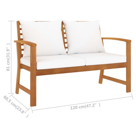 Set Divani da Giardino 5 pz con Cuscini in Legno Acacia