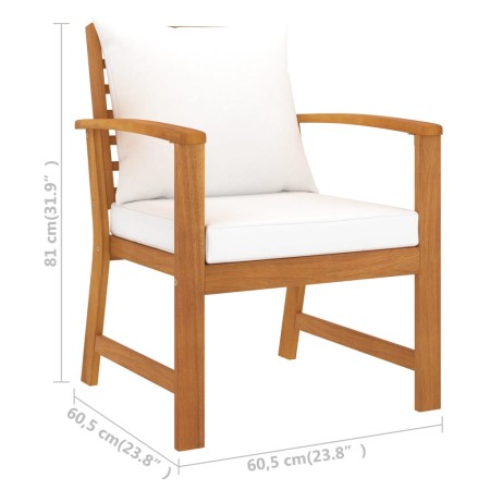 Set Divani da Giardino 5 pz con Cuscini in Legno Acacia