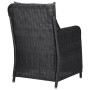 Set da Pranzo per Esterni 9 pz in Polyrattan Nero