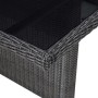 Set da Pranzo per Esterni 9 pz in Polyrattan Nero