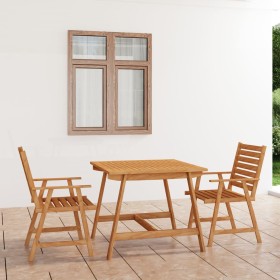 Set da Pranzo da Giardino 3 pz in Legno Massello di Acacia