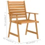Set da Pranzo da Giardino 3 pz in Legno Massello di Acacia