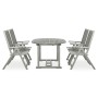 Set Pranzo da Giardino 5 pz in Legno Massello di Acacia Grigio