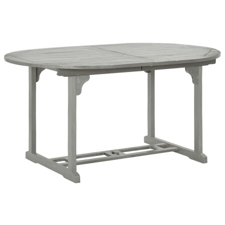 Set Pranzo da Giardino 5 pz in Legno Massello di Acacia Grigio