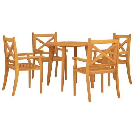 Set Mobili da Pranzo per Giardino 5 pz Legno Massello di Acacia