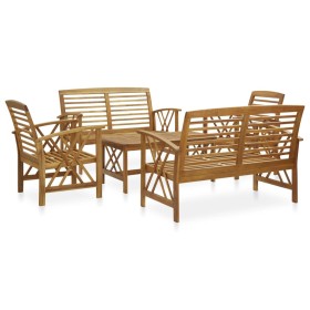 Set Divani da Giardino 5 pz in Legno Massello di Acacia