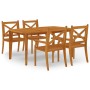 Set da Pranzo per Giardino 5 pz in Legno Massello di Acacia