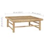 Set Salotto da Giardino 6pz con Cuscini Bianco Crema in Bambù