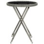 Set Bistrot Giardino 3 pz Polyrattan e Vetro Temperato Grigio