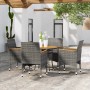 Set da Pranzo per Giardino 5 pz in Polyrattan Grigio