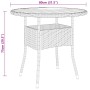 Set da Pranzo per Giardino 5 pz in Polyrattan Grigio