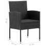 Set da Pranzo da Giardino 3 pz in Polyrattan Nero