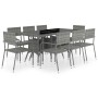 Set Mobili da Pranzo Giardino 9 pz Polyrattan Antracite Grigio