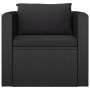 Set Divani da Giardino 7 pz con Cuscini in Polyrattan Nero