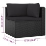 Set Divani da Giardino 7 pz con Cuscini in Polyrattan Nero