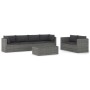 Set Divani da Giardino 7 pz con Cuscini in Polyrattan Grigio