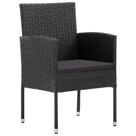 Set da Pranzo da Giardino 7 pz in Polyrattan Nero