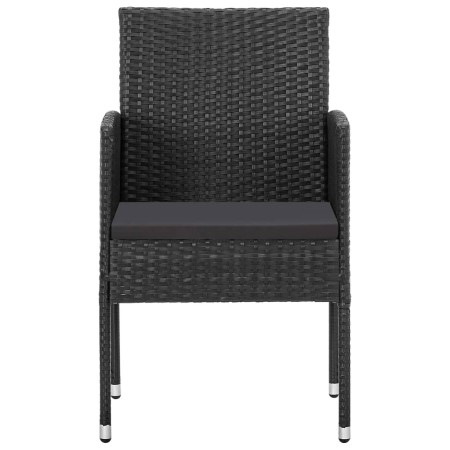 Set da Pranzo da Giardino 7 pz in Polyrattan Nero