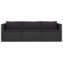 Set Divani da Giardino 8 pz con Cuscini in Polyrattan Nero