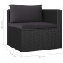 Set Divani da Giardino 8 pz con Cuscini in Polyrattan Nero