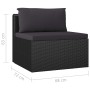 Set Divani da Giardino 8 pz con Cuscini in Polyrattan Nero