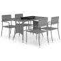 Set Mobili da Pranzo Giardino 5 pz Polyrattan Antracite Grigio