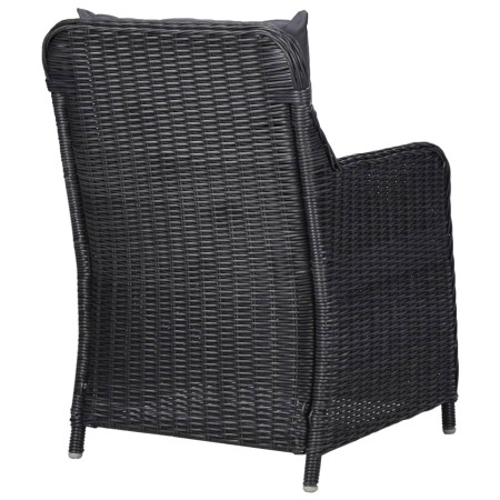 Set da Pranzo da Giardino 7 pz in Polyrattan Nero