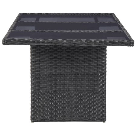 Set da Pranzo da Giardino 7 pz in Polyrattan Nero